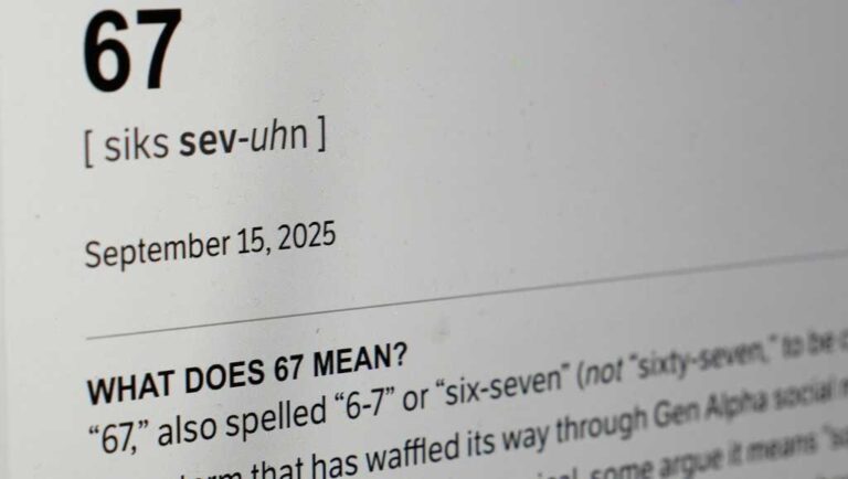 Respondents to an annual Michigan college survey of overused and misused words and phrases say “6-7” is “cooked” and should come to a “massive” and “full stop” heading into the new year