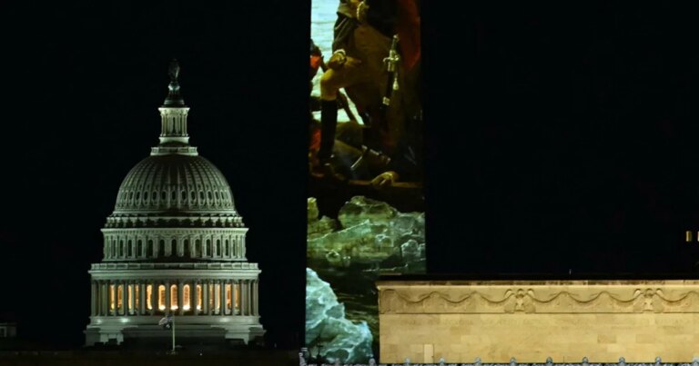 Washington Monument lit up for America’s 250th anniversary