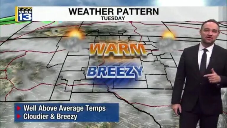 Drier conditions move into the state with warming temperatures into the workweek
