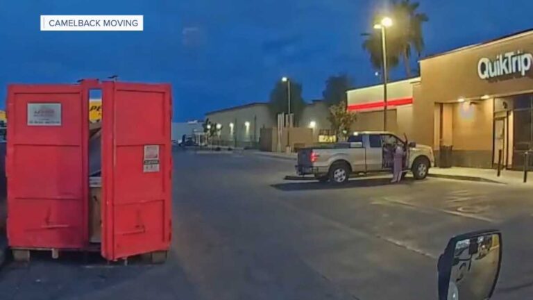 Moving crew uses trucks to block suspected child abductor from leaving QuikTrip lot