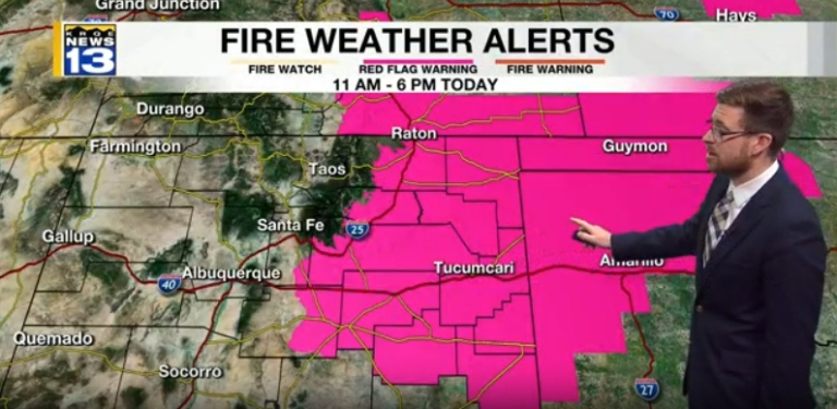 Trending warm, dry on Monday with fire risk in eastern New Mexico