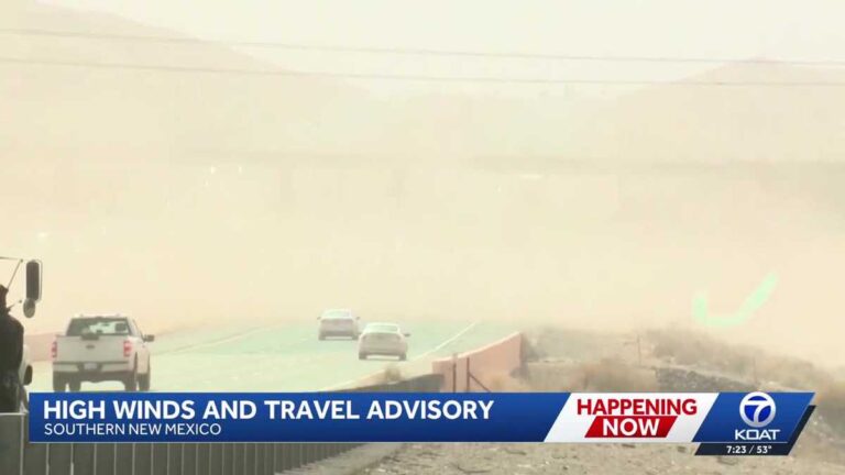 Wind and travel advisory issued for Southern New Mexico