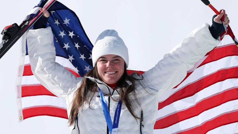 Breezy Johnson wins gold as Lindsey Vonn crashes in Olympic downhill
