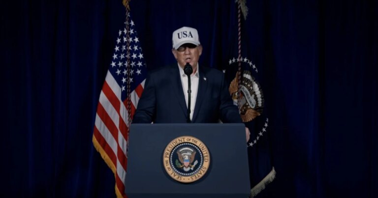 Trump announces “major combat operations” in Iran. Watch the full video and read his statement.