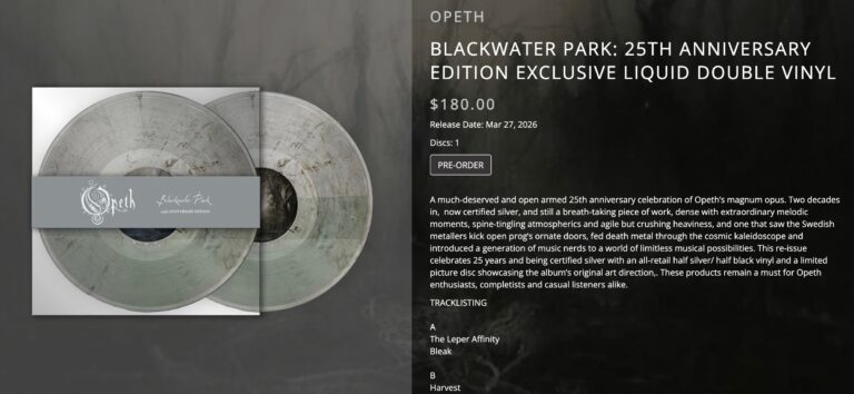 OPETH Release Liquid-Filled Repress Of Blackwater Park, But It Ain’t Cheap