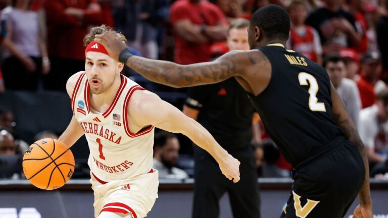 Vanderbilt’s half-court heave rims out, sending Nebraska to Sweet 16