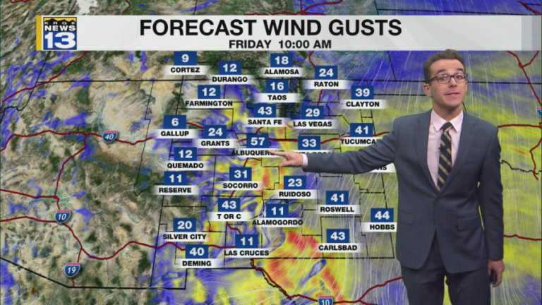 Chilly in eastern New Mexico & gusty before weekend rain