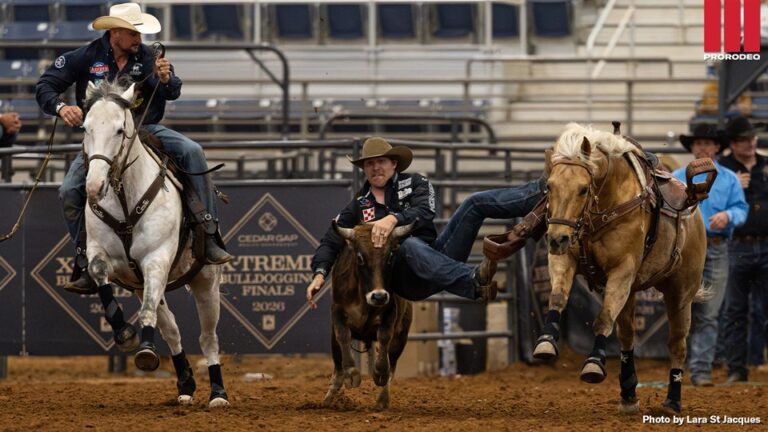 Stetson Jorgensen wins first-ever Cedar Gap Wealth Management Xtreme Bulldogging Finals