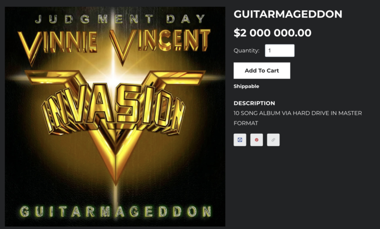 Have A Spare $2 Million To Spend On A Singular Record? VINNIE VINCENT Thinks You Do