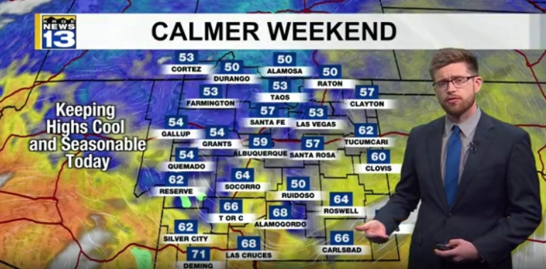 Calmer, Cool Saturday in New Mexico