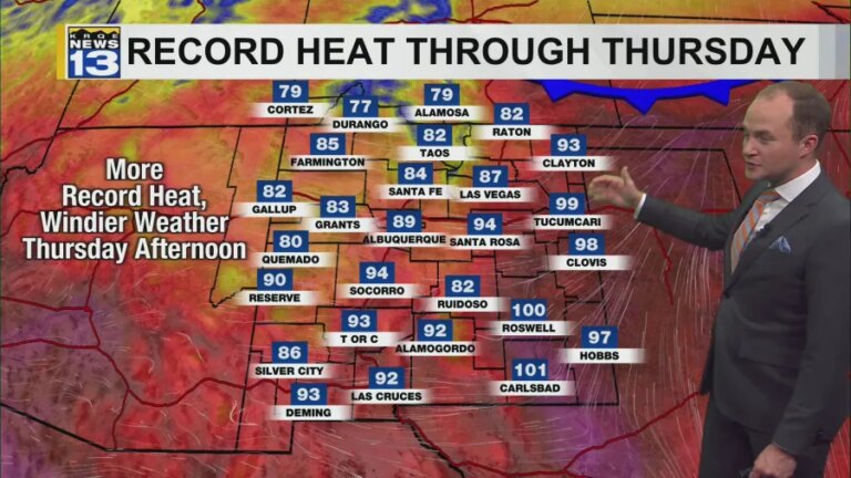 Even hotter weather moves into New Mexico Wednesday and Thursday