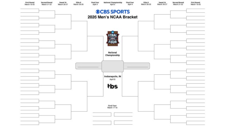 NCAA bracket 2026: Printable March Madness bracket for men’s NCAA Tournament