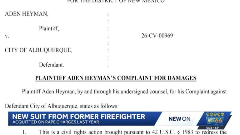 Former Albuquerque firefighter files another lawsuit for job back after acquittal on rape charges