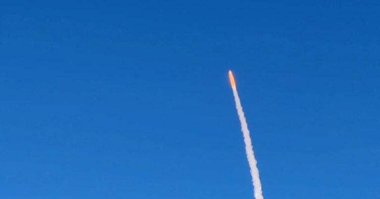 Artemis II launch captured by passenger on flight